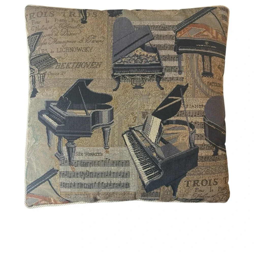 Musical Instrument Tapestry Pillow Classical Piano 16